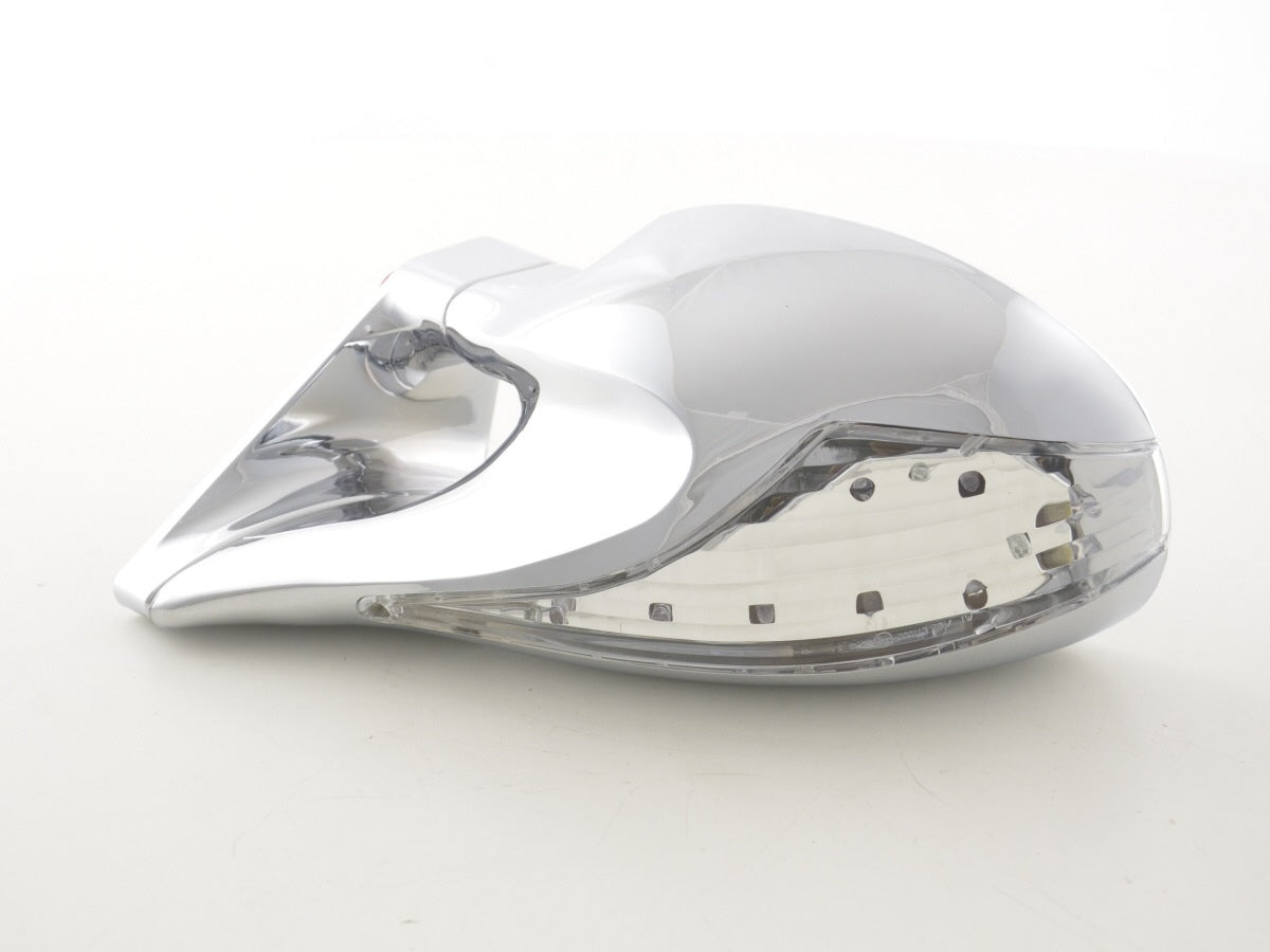 Außenspiegel Sportspiegel Set N-Look 3-polig verstellbar mit großem Blinker chrom Linkslenker Außenspiegel Sportspiegel Set N-Look 3-polig verstellbar mit großem Blinker chrom Linkslenker